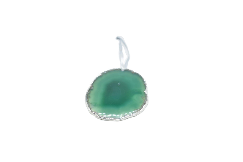 Agate Ornament with Silver Electroplating 