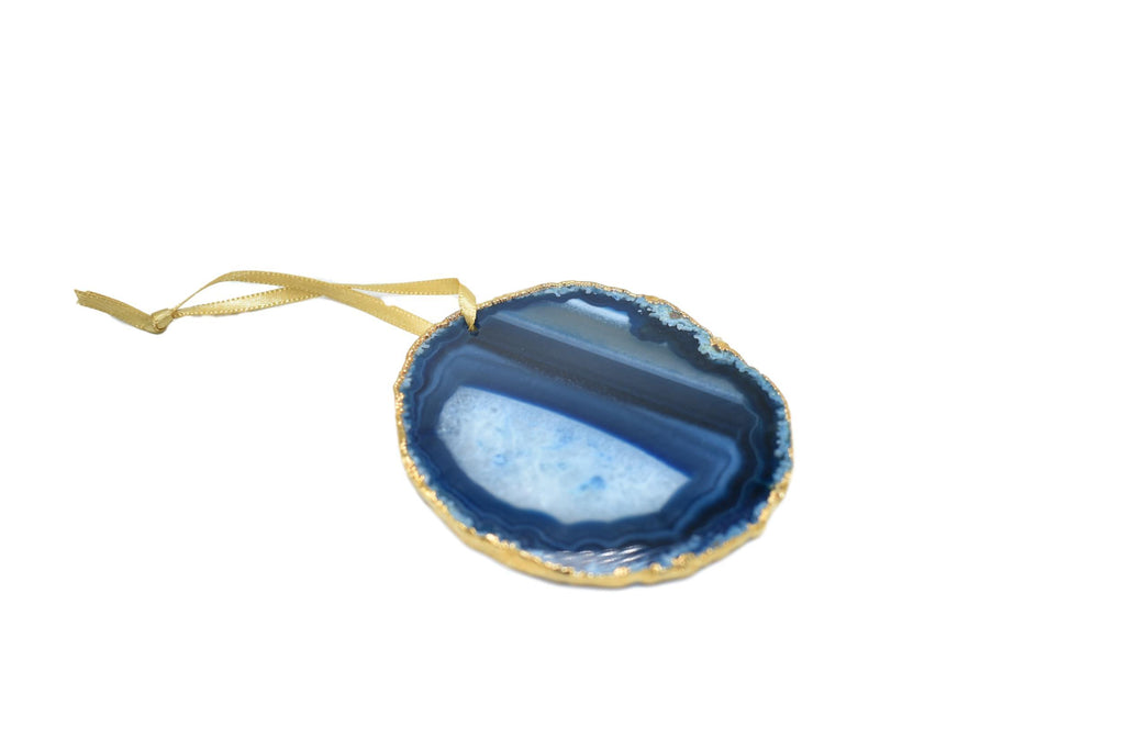 Agate Ornament with Gold Electroplating 