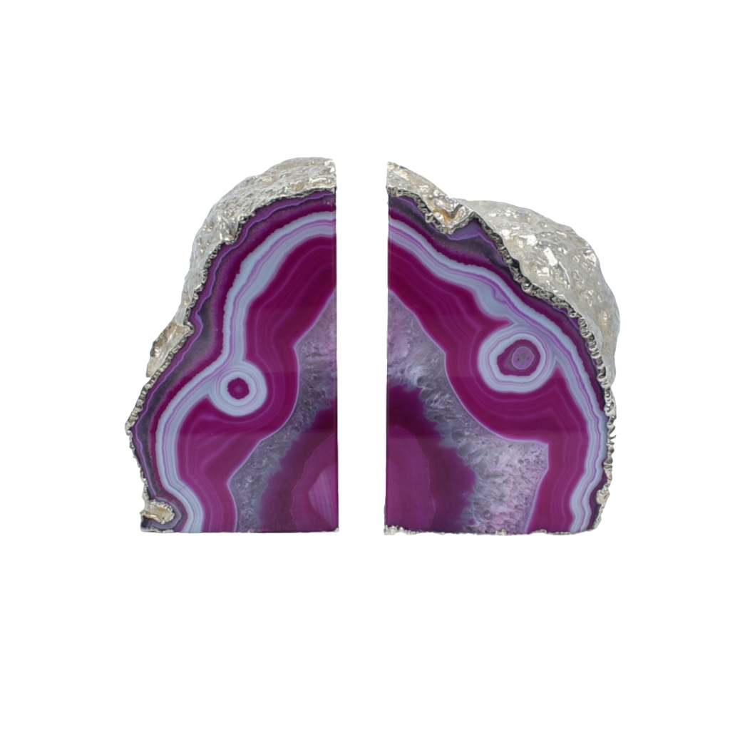 Agate Bookend Silver Electroplated Premium Quality 