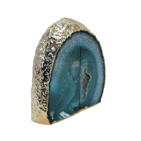 Agate Bookend Gold Electroplated Premium Quality 
