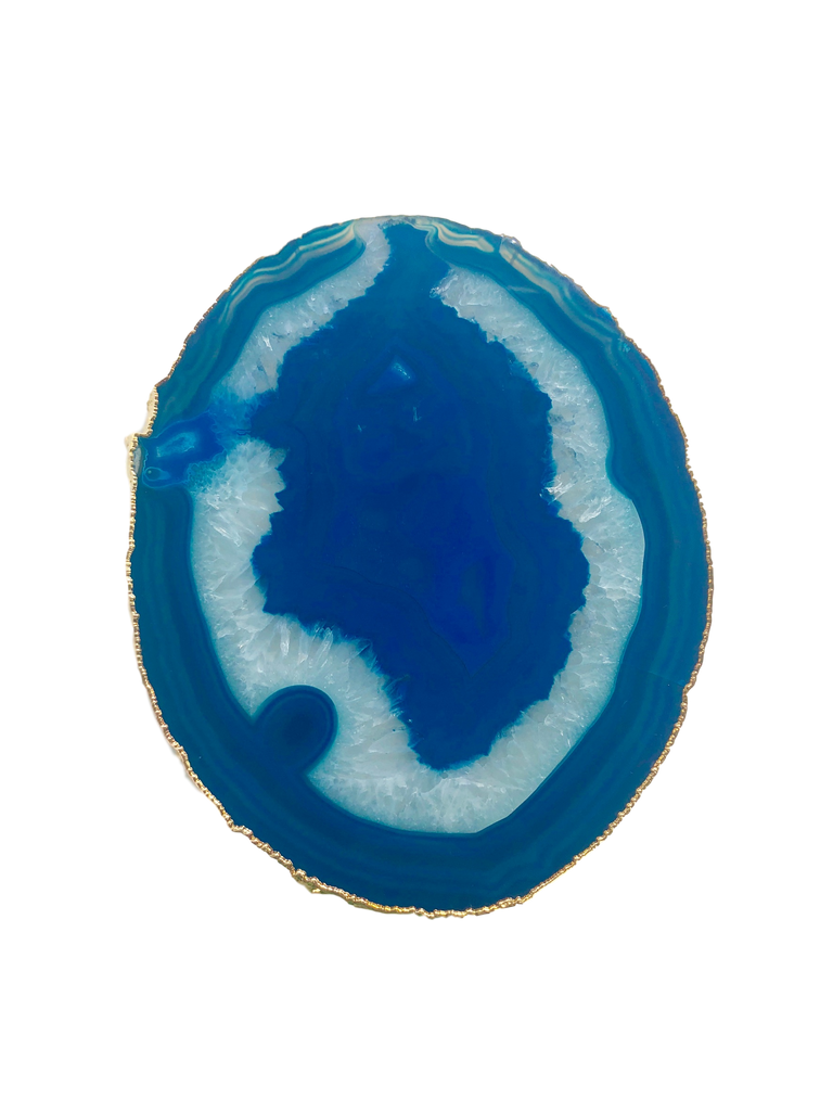 Agate Thin Serving Plate with GOLD Trim 
